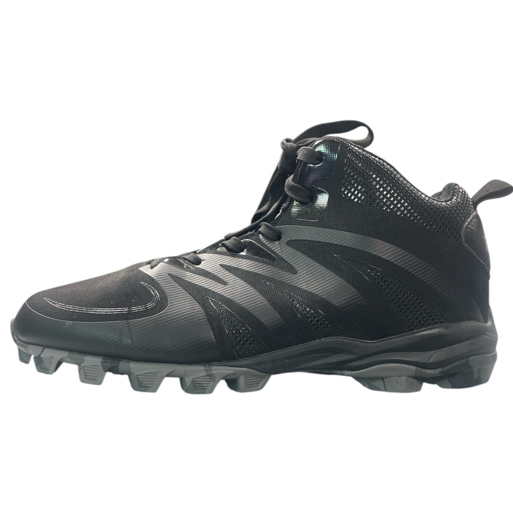 Riddell Gridiron Mid  Mens Size 10 Laced Football Molded Rubber Cleats Black